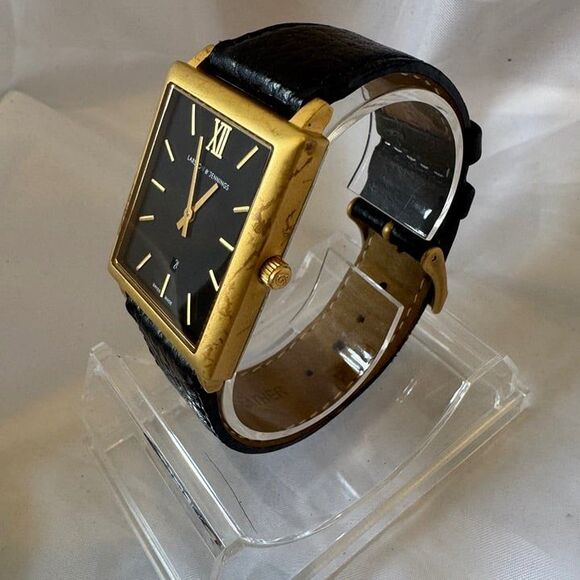 LARSSON & JENNINGS Norse Collection Black Gold Watch rectangle-square tank face main image 5